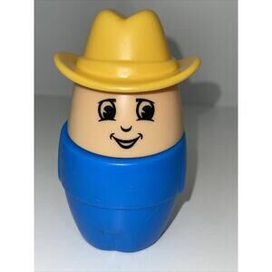 Little Tikes Step 2 Jumbo Chunky Figure Farmer Cow Boy Toddler Toy 5” Vintage